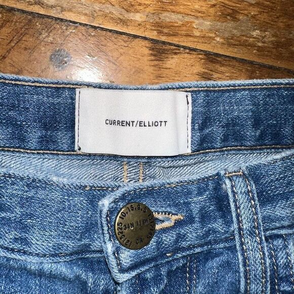 Current Elliot 29 The Cuffed designer luxe distressed jeans - Picture 3 of 5
